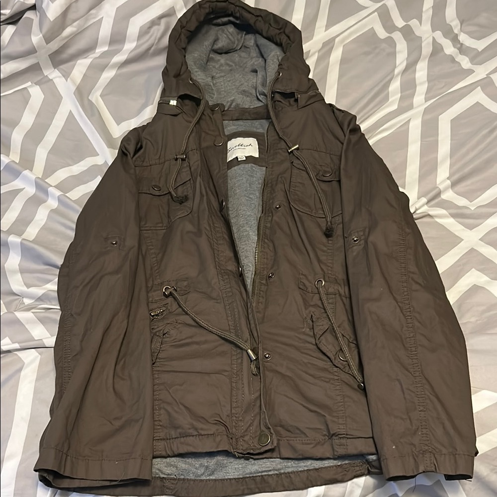Army green women’s large Hooded Jacket